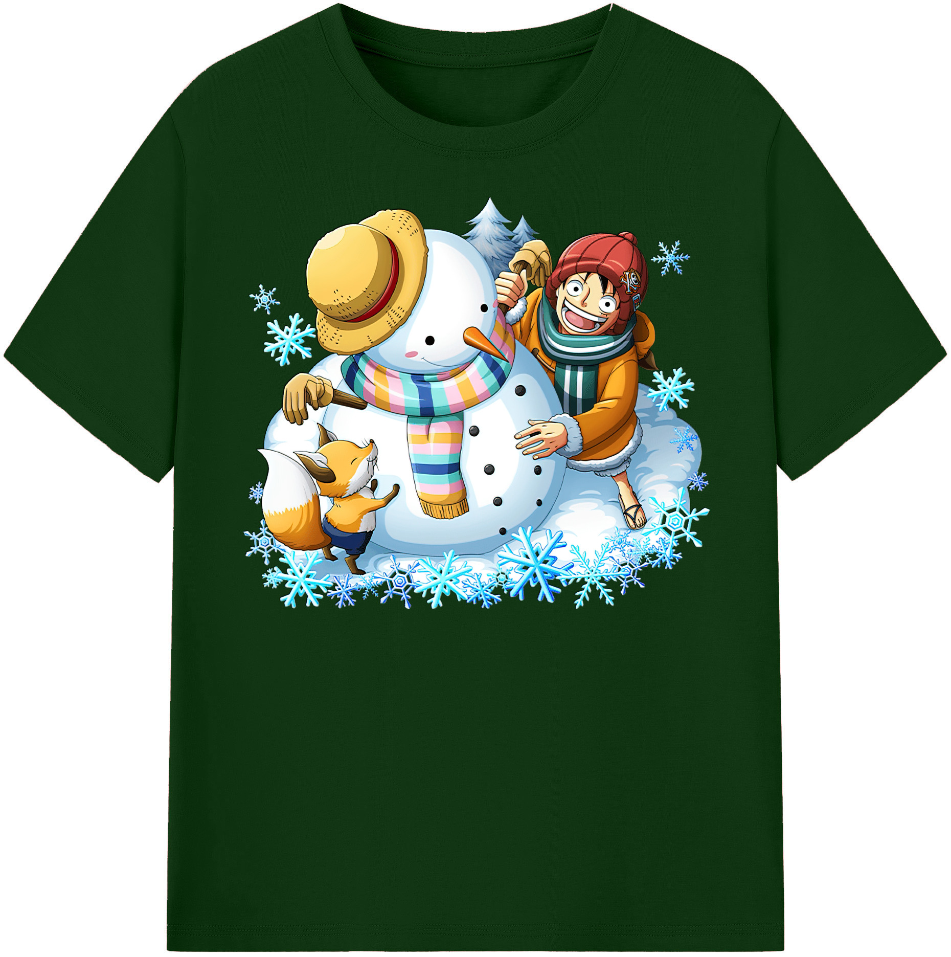 ワンピース モンキー・D・ルフィ ONE PIECE Monkey D. Luffy 綿100％半袖Tシャツ（フロントプリント）